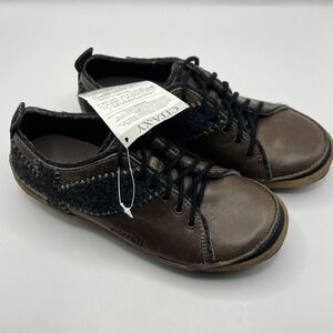Merrell Milan Leather Wool Panel Lace Up Casual Shoe Smoke Women's 6 Fall Winter